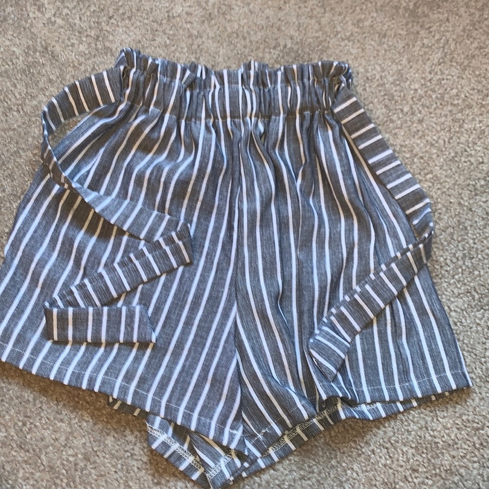 Stripped Paper Bag Shorts